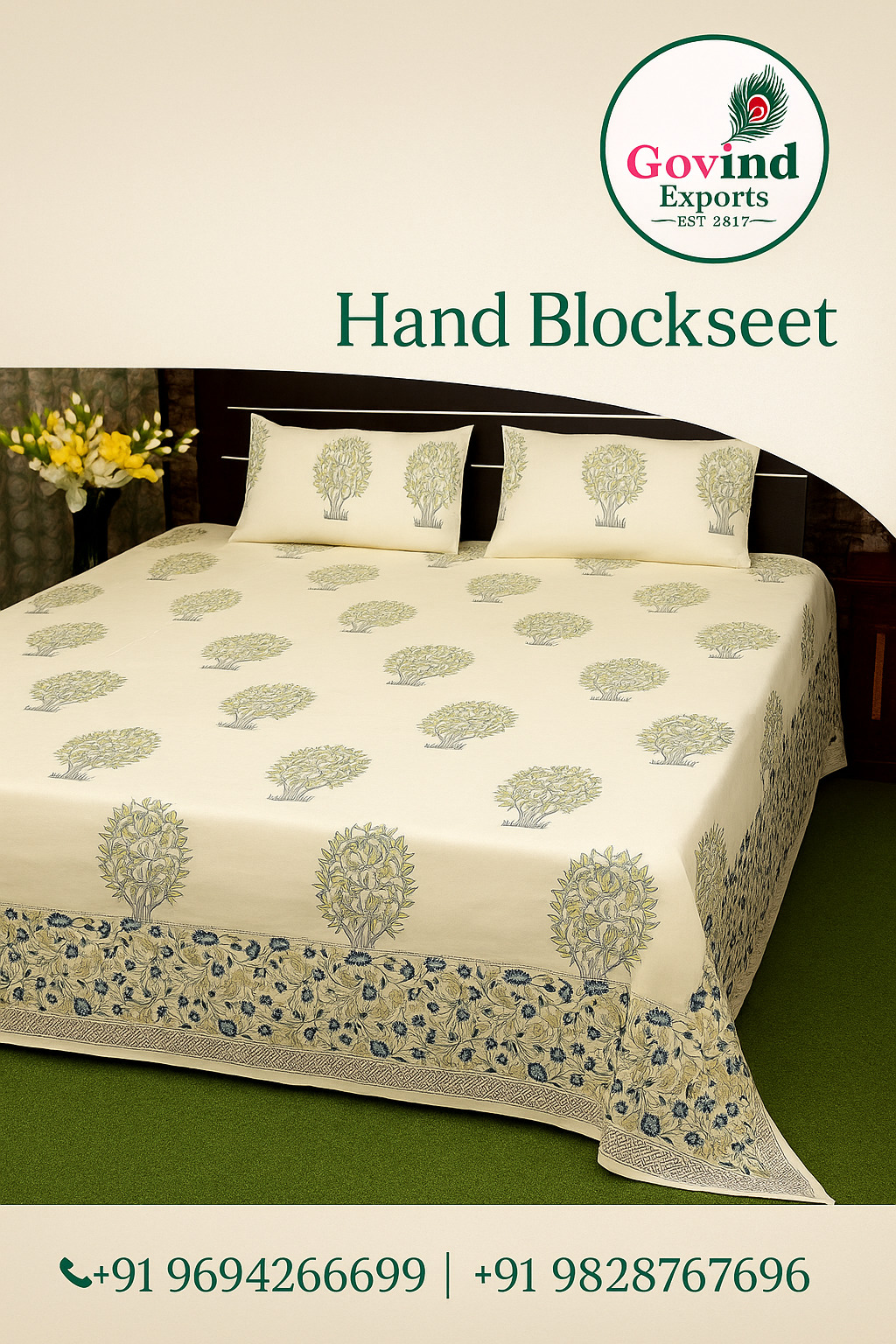 hand Block Bedsheets & Quilts